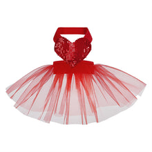 Load image into Gallery viewer, Red Sequin Heart Tulle Dog Dress