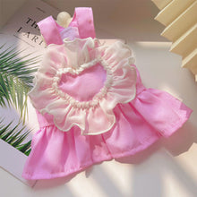 Load image into Gallery viewer, Pink Satin Heart Ruffle Dog Dress