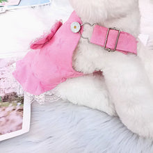 Load image into Gallery viewer, Jacquard Dungaree Lace Bow Dog Dress