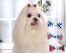 Load image into Gallery viewer, Rhinestone Bow Dog Hair Clip