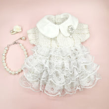 Load image into Gallery viewer, Mademoiselle Tweed Lace Ruffle Dog Dress