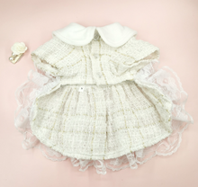 Load image into Gallery viewer, Mademoiselle Tweed Lace Ruffle Dog Dress