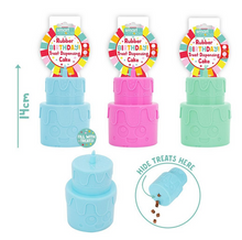 Load image into Gallery viewer, Squeaky Rubber Treat Dispensing Birthday Cake
