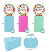 Load image into Gallery viewer, Squeaky Rubber Birthday Cake Slice