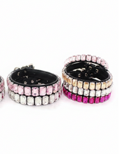 Load image into Gallery viewer, Triple Row Baguette Crystal Dog Collar