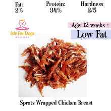 Load image into Gallery viewer, Natural Dog Treats - Sprats Wrapped Chicken Breast 50g
