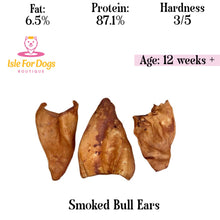 Load image into Gallery viewer, Natural Dog Treats - Smoked Bull Ears 1PC