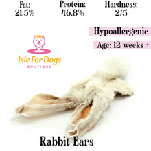 Load image into Gallery viewer, Natural Dog Treats - Hairy Rabbit Ear 1PC