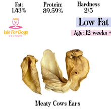 Load image into Gallery viewer, Natural Dog Treats - Meaty Cows Ears 1PC