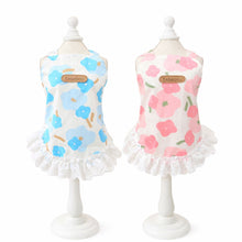 Load image into Gallery viewer, Bold Floral Sheer Lace Hem Dog Dress