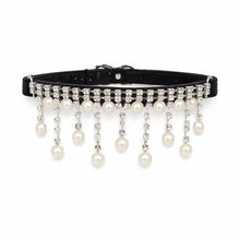 Load image into Gallery viewer, Rhinestone & Pearl Luxe Dog Collar