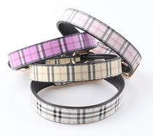 Load image into Gallery viewer, Metallic Tartan Plaid Dog Collar