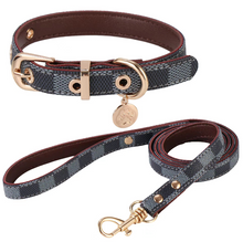 Load image into Gallery viewer, Check Dog Collar & Lead Set
