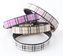 Load image into Gallery viewer, Metallic Tartan Plaid Dog Collar