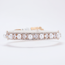 Load image into Gallery viewer, Pearl & Crystal Rhinestone Dog Collar - Square