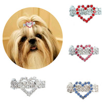 Load image into Gallery viewer, Rhinestone Heart Dog Hair Clip