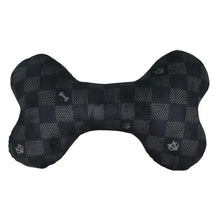 Load image into Gallery viewer, NEW Black Checker Chewy Vuiton Bone Dog Toy