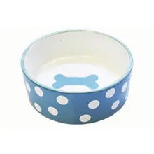 Load image into Gallery viewer, Polka Dot Pet Bowl Blue - Sml