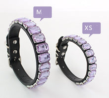 Load image into Gallery viewer, Triple Row Baguette Crystal Dog Collar