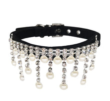 Load image into Gallery viewer, Rhinestone & Pearl Luxe Dog Collar