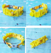 Load image into Gallery viewer, Yellow Ruffle Pineapple Dog Collar