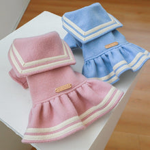 Load image into Gallery viewer, Sailor Collar Fleece Dog Dress