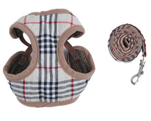 Load image into Gallery viewer, Classic Plaid Dog Harness with Lead