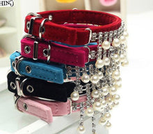 Load image into Gallery viewer, Rhinestone & Pearl Luxe Dog Collar