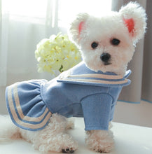 Load image into Gallery viewer, Sailor Collar Fleece Dog Dress