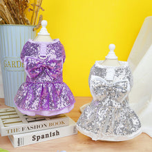 Load image into Gallery viewer, Sequin Bow Harness Dog Dress