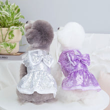 Load image into Gallery viewer, Sequin Bow Harness Dog Dress