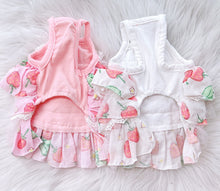 Load image into Gallery viewer, Strawberry Print Tiered Ruffle Dog Dress
