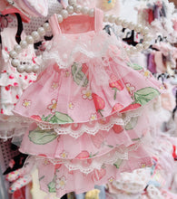 Load image into Gallery viewer, Strawberry Print Tiered Ruffle Dog Dress