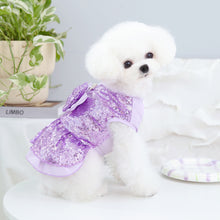 Load image into Gallery viewer, Sequin Bow Harness Dog Dress