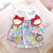 Load image into Gallery viewer, Rainbow Bear Print Eyelet Bow Dog Dress