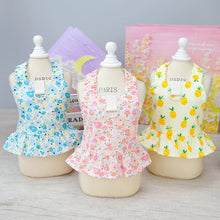 Load image into Gallery viewer, Paris Print Halter Harness Peplum Dog Dress