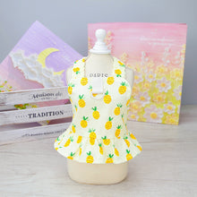 Load image into Gallery viewer, Paris Print Halter Harness Peplum Dog Dress
