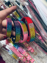 Load image into Gallery viewer, Rainbow Rhinestone Dog Collar