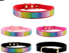 Load image into Gallery viewer, Rainbow Rhinestone Dog Collar