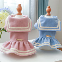 Load image into Gallery viewer, Sailor Collar Fleece Dog Dress
