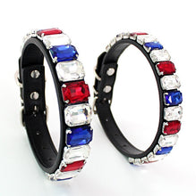Load image into Gallery viewer, Triple Row Baguette Crystal Dog Collar