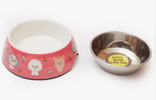 Load image into Gallery viewer, Picnic Dog Bowl Pink-Kawaii Character Dogs