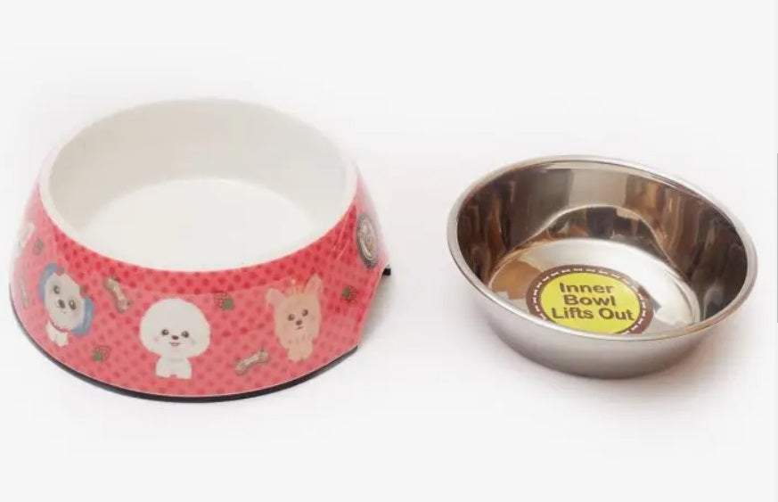 Picnic Dog Bowl Pink Kawaii Character Dogs