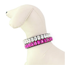 Load image into Gallery viewer, Triple Row Baguette Crystal Dog Collar