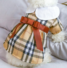 Load image into Gallery viewer, NEW tartan brown dog dress