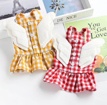 Load image into Gallery viewer, Paris Angel Wings Gingham Dog Dress