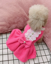 Load image into Gallery viewer, Pearl & Lace Bow Dog Dress
