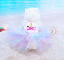 Load image into Gallery viewer, Unicorn Embroidered Rainbow Tutu Dog Dress