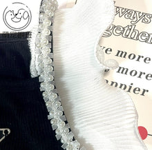 Load image into Gallery viewer, NEW black with white pearls dog top