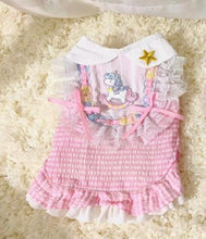 Load image into Gallery viewer, Unicorn Gingham Sailor Dog Dress